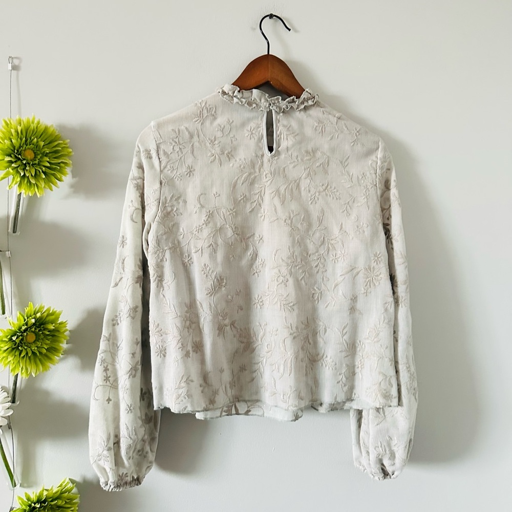 Zara | Embroidered Ruffle Blouse - Picture 6 of 8